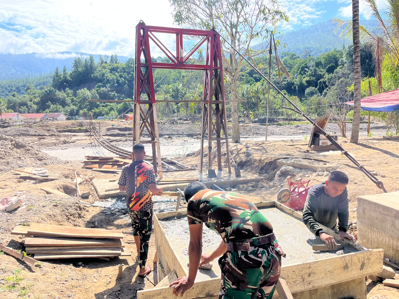 Pembangunan Jembatan Perintis Garuda, Dandim 0106/Aceh Tengah Tuai Apresiasi