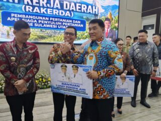 Bupati Sirajudin Hadiri Rakorda Pertanian Sulut, Boltara Terima Bantuan Pompa Air