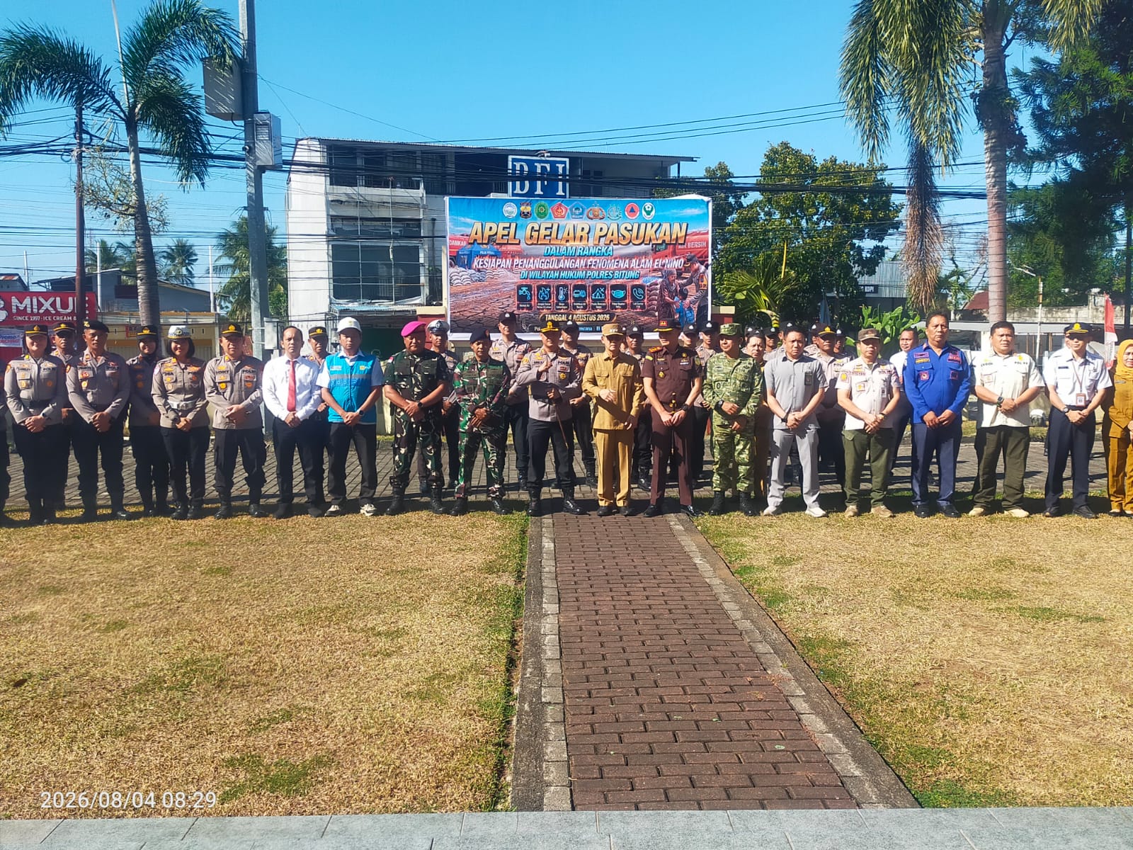 Pimpin Apel Gelar Pasukan, Wali Kota dan Kapolres Bitung Tegaskan Kesiapsiagaan Hadapi El Nino
