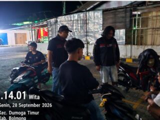 Cegah C3 dan Balap Liar, Tim URC Resmob Polres Bolmong Patroli KRYD di Dumoga Timur