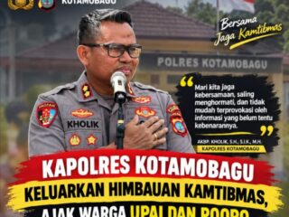 Kapolres Kotamobagu Serukan Perdamaian Upai-Poopo: Baku-Baku Bae, Baku-Baku Sayang