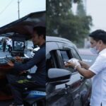 Asap Karhutla Selimuti Kotamobagu, Weny Gaib dan Rendy Mangkat Turun Bagikan Masker