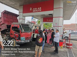 Cegah Penimbunan, URC Polres Kotamobagu Sisir SPBU Kotabangon dan Moyag