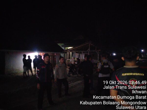 URC Polres Bolmong Patroli Malam di Dumoga Barat, Cegah Kejahatan Jalanan  