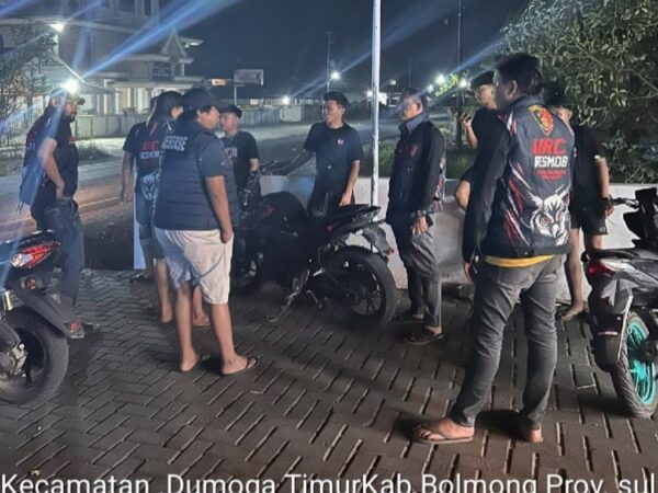 Cegah Balap Liar dan Geng Motor, URC Polres Bolmong Patroli KRYD di Dumoga Timur