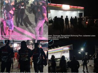 Antisipasi C3 dan Geng Motor, URC Resmob Polres Bolmong Patroli Malam di Dumoga Tengah